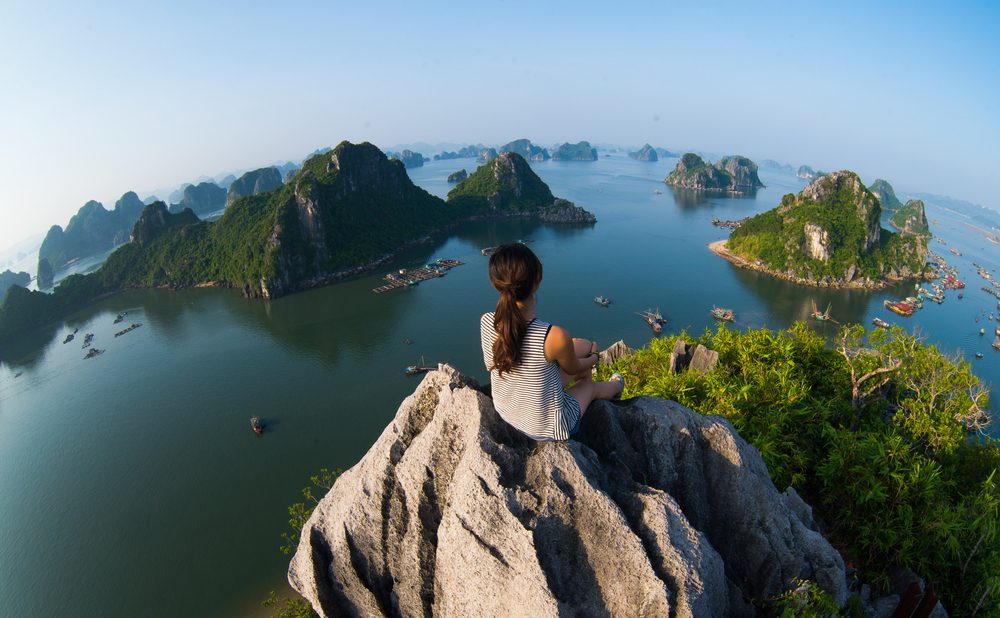 Woman on rockface